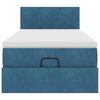 vidaXL Ottoman-Bett mit Matratze & LEDs Dunkelblau 90x190 cm Samt
