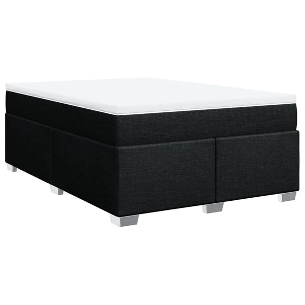 vidaXL Boxspringbett mit Matratze Schwarz 140x190 cm Stoff