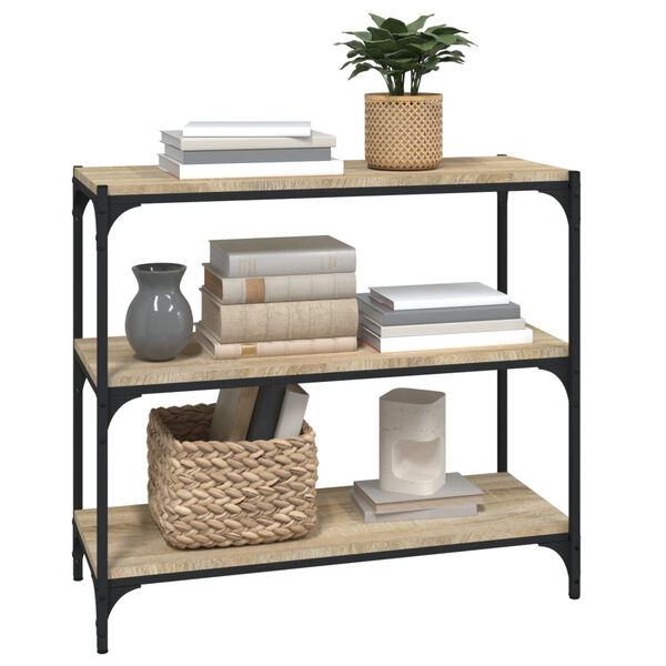 vidaXL B&uuml;cherregal Sonoma-Eiche 80x33x70,5 cm Holzwerkstoff und Stahl