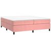 vidaXL Boxspringbett mit Matratze Rosa 200x200 cm Samt