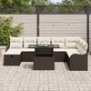vidaXL Garten-Sofa-Set mit Kissen mit Speicher 9 pcs Braun Poly Rattan