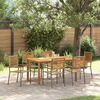 vidaXL Garten Essgruppe 7 pcs Grau Poly Rattan