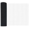 vidaXL Zaun mit Pfosten Grau 0,4 x 100 m Stahl und PVC