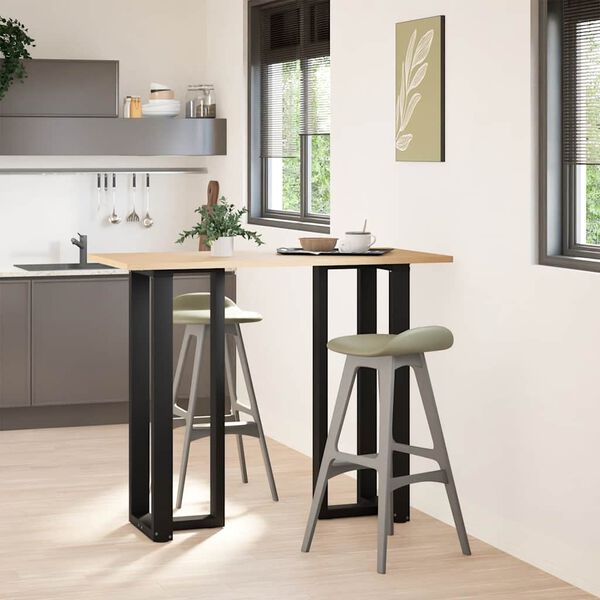 vidaXL Bartischbeine T-Form 2 Stk. Schwarz 50x35x(110-111) cm Stahl