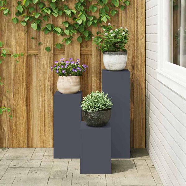 vidaXL Pflanzenst&auml;nder 3 pcs Anthrazit Stahl
