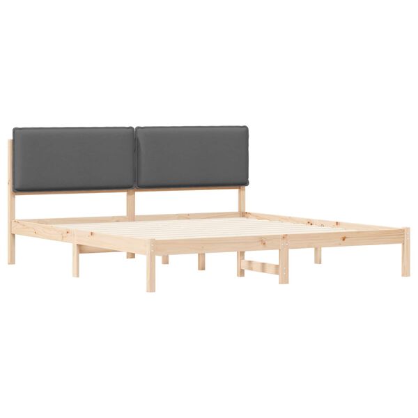 vidaXL Bettgestell mit gepolstertem Kopfteil Dunkelgrau 180 x 200 cm