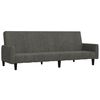 vidaXL Schlafsofa 2-Sitzer mit Hocker Dunkelgrau Samt