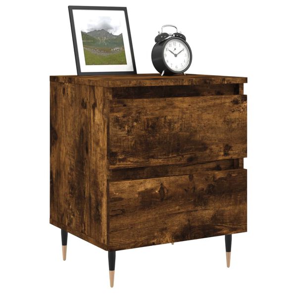 vidaXL Nachttische 2 Stk. R&auml;uchereiche 40x35x50 cm Holzwerkstoff