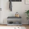 vidaXL Flurbank mit Kissen mit Regal Betongrau 83 x 38 x 45 cm