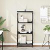 vidaXL B&uuml;cherregal 4 B&ouml;den Schwarz 59x35x132 cm Holzwerkstoff