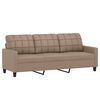 vidaXL 3-Sitzer-Sofa mit Hocker Cappuccino-Braun 180 cm Kunstleder