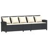 vidaXL 4-tlg. Garten-Sofagarnitur mit Kissen Schwarz Poly Rattan