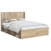 vidaXL Bettgestell mit Stauraum und Kopfteil 2 Stk. Holzwerkstoff