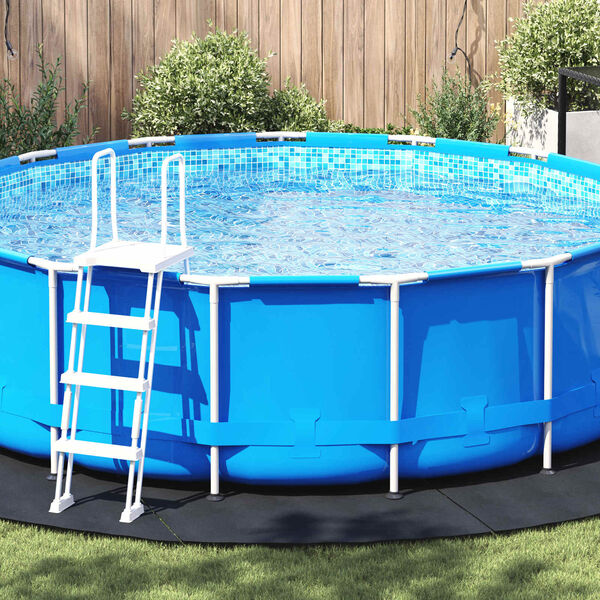 vidaXL Bodenfolie f&uuml;r Pools Schwarz &Oslash; 458 cm Vliesstoff