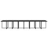 vidaXL 17-tlg. Garten-Essgruppe mit Kissen Schwarz Poly Rattan