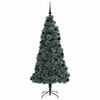 vidaXL K&uuml;nstlicher vorbeleuchteter Weihnachtsbaum mit Kugelset 210 cm