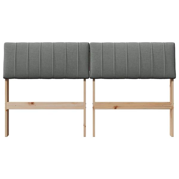 vidaXL Gepolstertes Kopfteil Dunkelgrau 140 cm Massives Kiefernholz