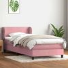 vidaXL Boxspringbett mit Matratze Rosa 90x210 cm Samt