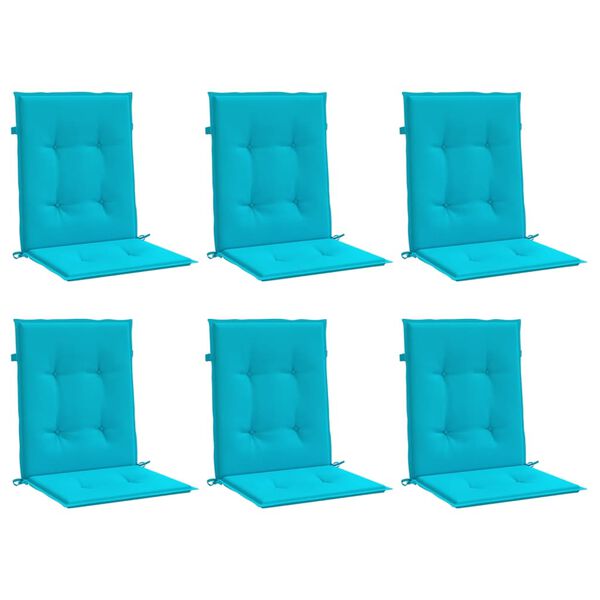 vidaXL Niedriglehner-Auflagen 6 Stk. T&uuml;rkis Stoff