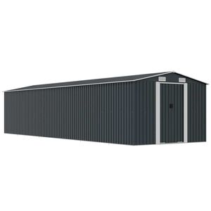 vidaXL Ger&auml;tehaus Anthrazit 257x779x181 cm Verzinkter Stahl