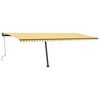 vidaXL Markise Manuell Einziehbar mit LED 600x300 cm Gelb Wei&szlig;