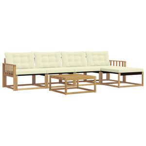 vidaXL Outdoor-Sofagarnitur 6 stk. Wei&szlig; und Creme