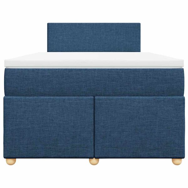 vidaXL Boxspringbett mit Matratze Blau 120x190 cm Stoff