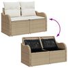 vidaXL Garten-Sofa-Set 9 pcs Beige und Weiß