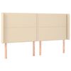 vidaXL Boxspringbett mit Matratze & LED Creme 200x200 cm Stoff