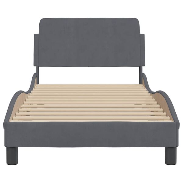 vidaXL Bettgestell "Dover" Dunkelgrau 90x200 cm Samt