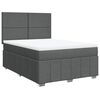 vidaXL Boxspringbett mit Matratze Dunkelgrau 140x200 cm Stoff