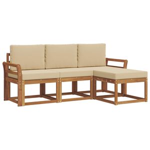 vidaXL Outdoor-Sofagarnitur 4 stk. Natur und Beige