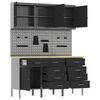 vidaXL Werkbank mit Schubladen 8 pcs Schwarz Ingenieure Holz und Stahl