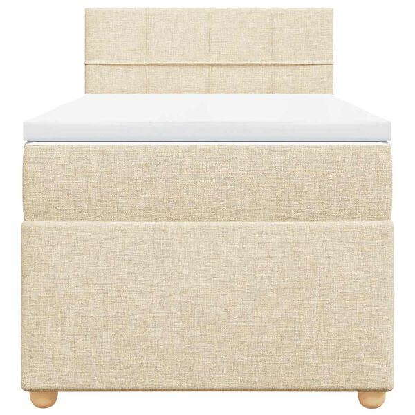 vidaXL Boxspringbett mit Matratze Creme 80x200 cm Stoff