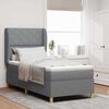vidaXL Boxspringbett mit Matratze Dunkelgrau 90x190 cm Hellgrau Stoff
