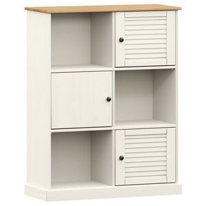vidaXL B&uuml;cherregal VIGO Wei&szlig; 90x35x114,5 cm Massivholz Kiefer