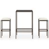 vidaXL 3-tlg. Gartenbar-Set mit Kissen Poly Rattan Braun