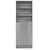 vidaXL Highboard mit LED-Beleuchtung Grau Sonoma 69x32,5x200 cm
