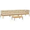 vidaXL 4-tlg. Garten-Sofagarnitur aus Paletten mit Kissen Akazienholz