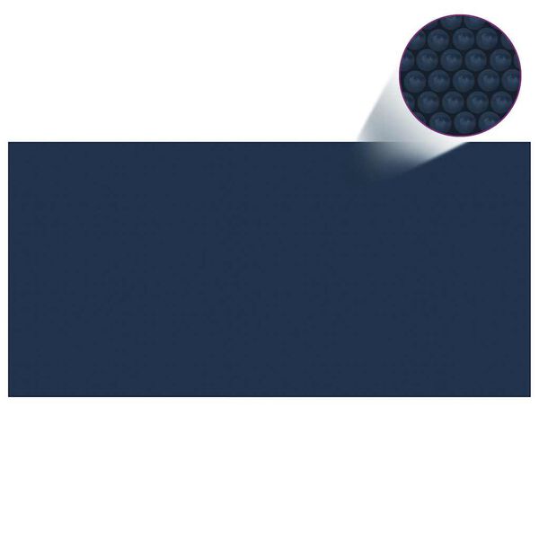 vidaXL Treibende Pool-Solarplane PE 450x220 cm Schwarz und Blau