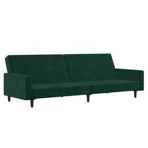 vidaXL Schlafsofa 2-Sitzer Dunkelgr&uuml;n Samt