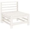 vidaXL 3-tlg. Garten-Lounge-Set Weiß Massivholz Kiefer