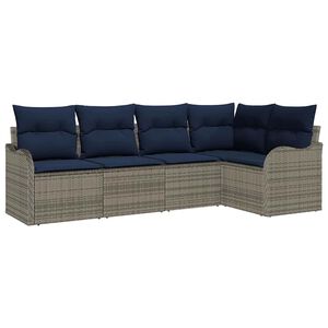 vidaXL Gartensofa-set Grau Poly-Rattan