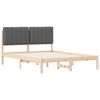 vidaXL Bettgestell mit gepolstertem Kopfteil Dunkelgrau 135 x 190 cm
