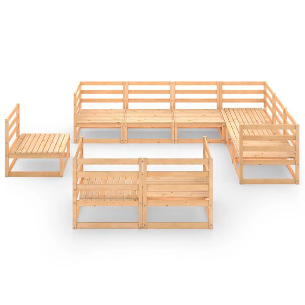 vidaXL 9-tlg. Garten-Lounge-Set Massivholz Kiefer