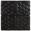 vidaXL Pouf Schwarz 80x80x43 cm Echtleder