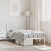 vidaXL Metallbett ohne Matratze mit Kopfteil Wei&szlig; 75x190 cm