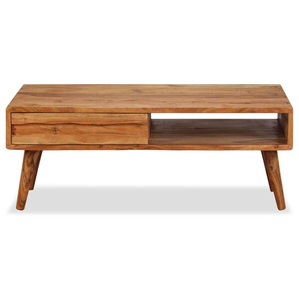 vidaXL Couchtisch mit Schublade Massivholz Geschnitzt 100x50x40 cm