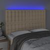vidaXL LED Kopfteil Creme 144x5x118/128 cm Stoff