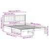 vidaXL Bettgestell mit gepolstertem Kopfteil Schwarz 135 x 190 cm